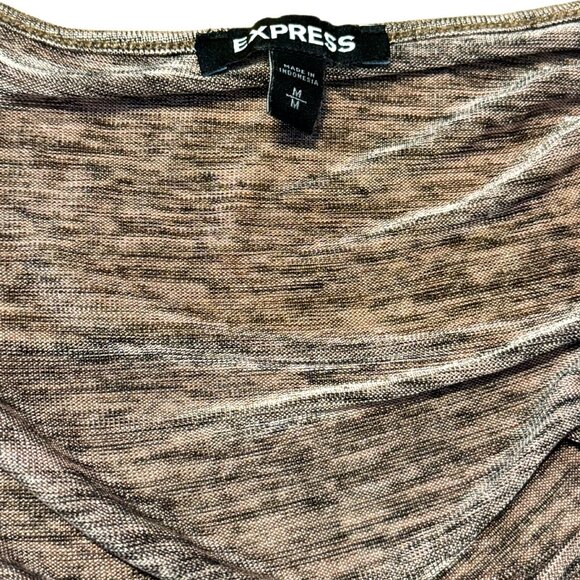 Express Ruched Side Cami Top Size M | Brown Sleeveless Stretch Tank Blouse - Picture 4 of 4